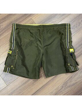 Vintage Quiksilver Swim Trunks Mens XL Green 90s Y2K Board Shorts Surf